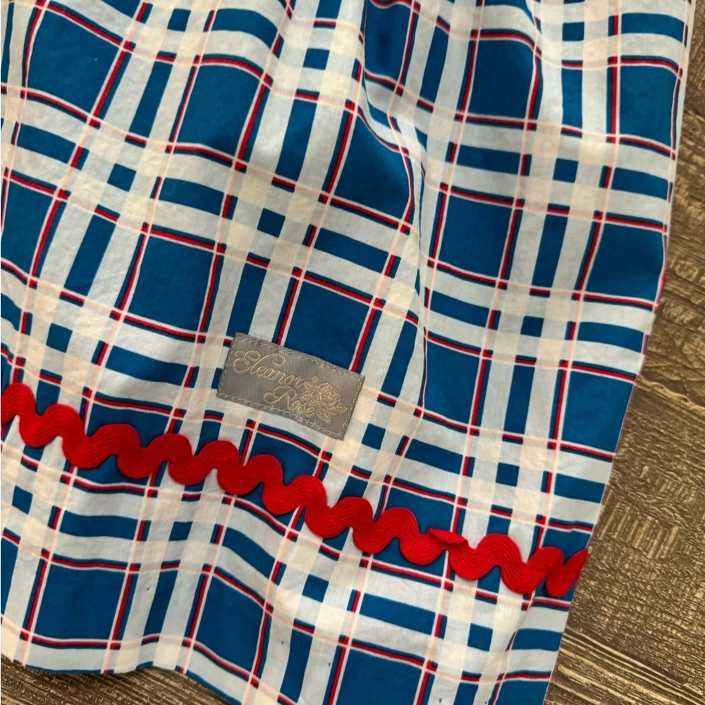 Eleanor Rose Blue Plaid Lacey Dress 7-8 - Picture 6 of 8